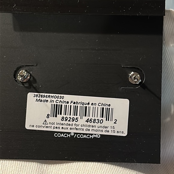 Silver Coach Post Earrings - Dangling “C” - pretty and petite - new/ gift bag - Picture 5 of 7